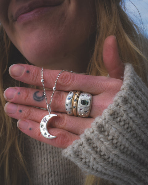 Quicksilver Necklace - Sapphires, Tourmaline & Diamond