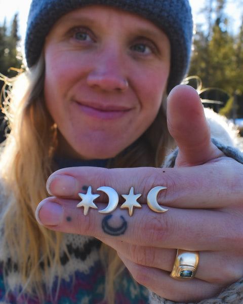 Cosmic Folk Post Earrings