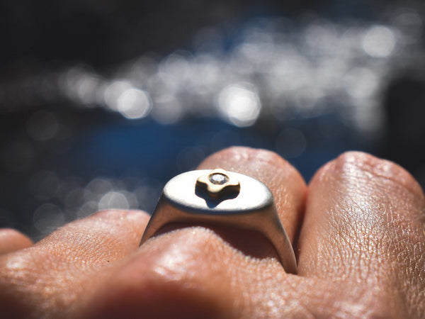 Quatrefoil Signet - Mixed Metals & Canadian Diamonds - Made to Order