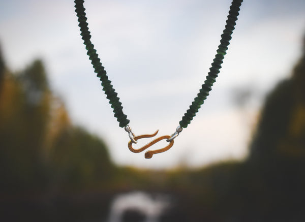 Snake Medicine Choker - Nephrite Jade & 14k Solid Gold