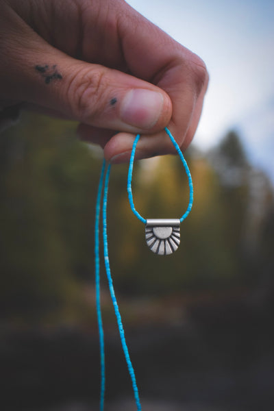 Sundown Necklace - Turquoise & Sterling - Pre-Order