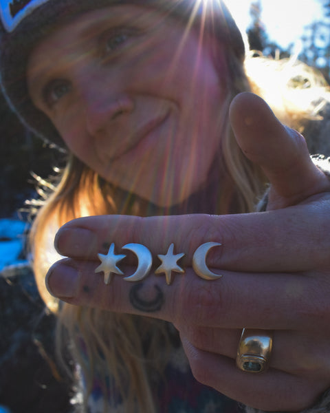 Cosmic Folk Post Earrings