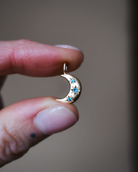 Starry Moon Charm - Pre-Order - Customizable