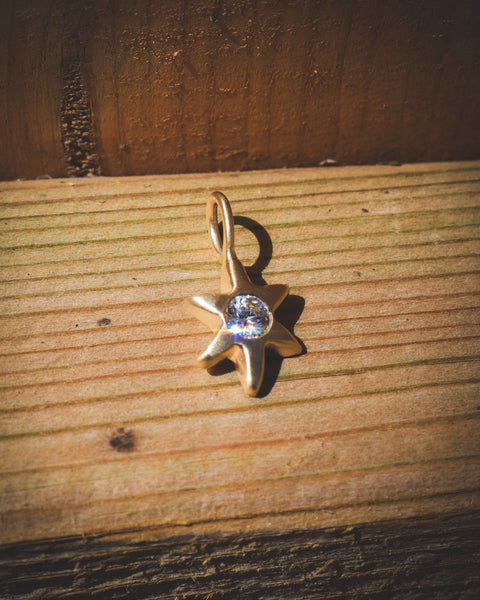 Diamond Folk Star Charm - Made to Order