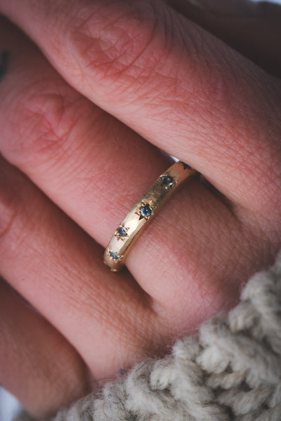 Star Studded Orb - Sapphires & Solid 14k Gold