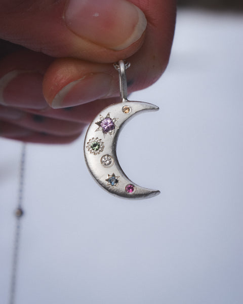 Quicksilver Necklace - Sapphires, Tourmaline & Diamond