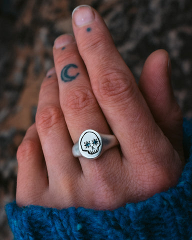 Skully Signet - Montana Sapphires