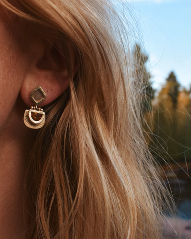 Sacred Flame Danglers - 14k Gold & Brazilian Citrines