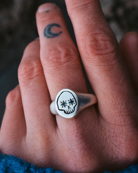 Skully Signet - Montana Sapphires