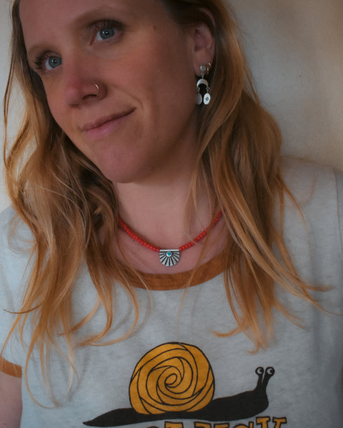 Sundown Relic Necklace - Turquoise + Vintage Beads