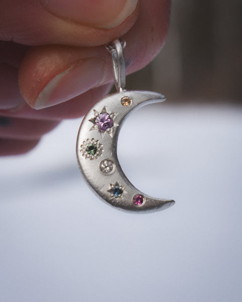 Quicksilver Necklace - Sapphires, Tourmaline & Diamond