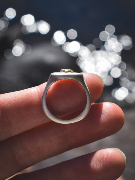Quatrefoil Signet - Mixed Metals & Canadian Diamonds - Made to Order
