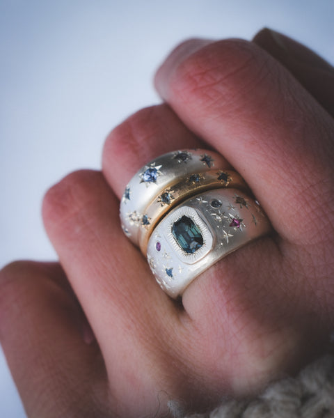 Hera Ring - Aurora Borealis Edition - Sapphires & Diamonds