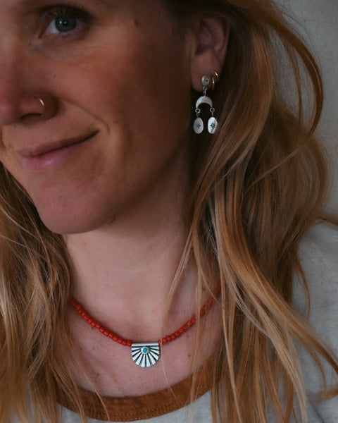 Sundown Relic Necklace - Turquoise + Vintage Beads
