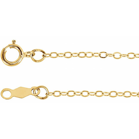 Flat Cable Chain - Solid 14 karat gold