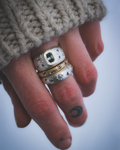 Hera Ring - Aurora Borealis Edition - Sapphires & Diamonds