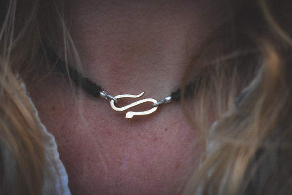 Snake Medicine Choker - Nephrite Jade & 14k Solid Gold