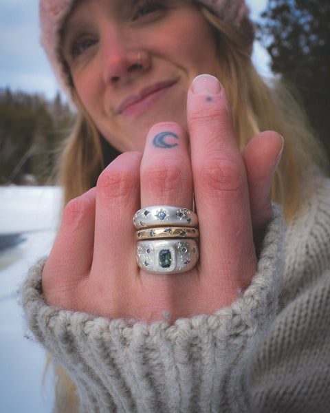 Hera Ring - Aurora Borealis Edition - Sapphires & Diamonds