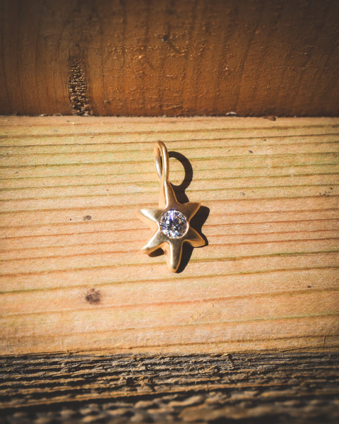 Diamond Folk Star Charm - Made to Order