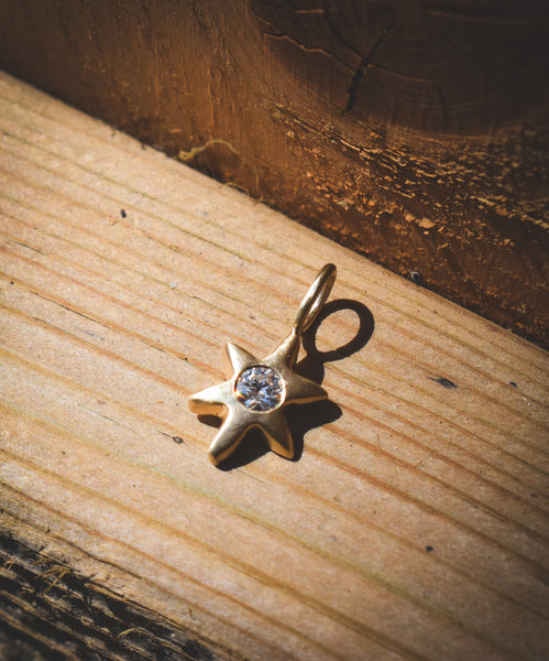 Diamond Folk Star Charm - Made to Order