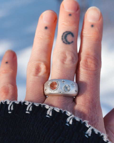 Heavenly Bodies Orb - Oregon Sunstones & Canadian Diamonds