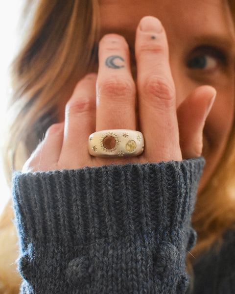 Heavenly Bodies Orb - Oregon Sunstones & Canadian Diamonds