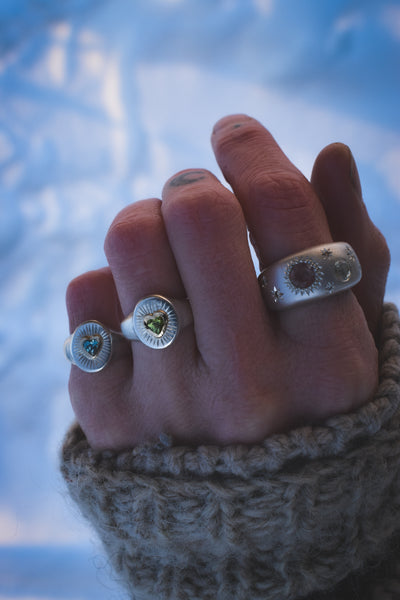 Awakened Heart Signet - Apsara Zircon - Size 4