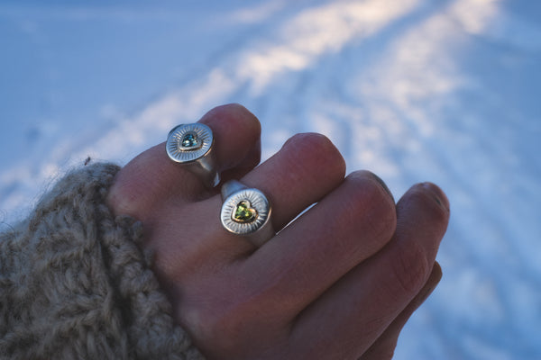 Awakened Heart Signet - Arizona Peridot - Size 5