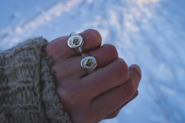 Awakened Heart Signet - Arizona Peridot - Size 5