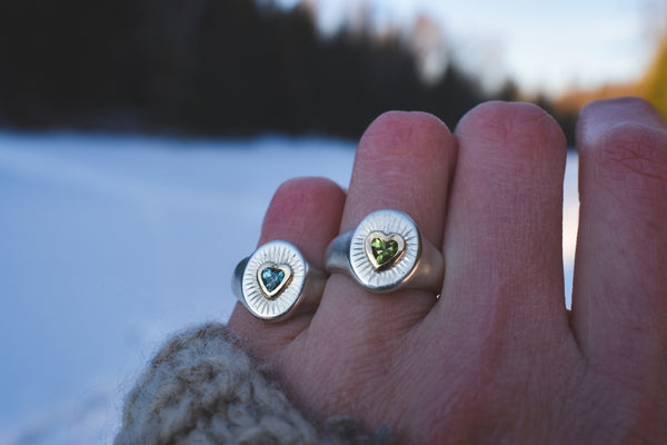 Awakened Heart Signet - Apsara Zircon - Size 4