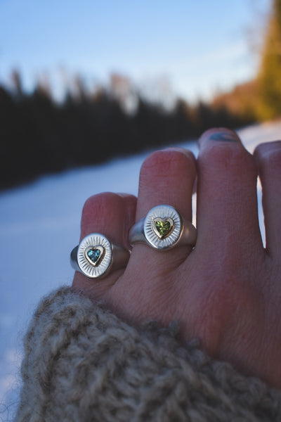 Awakened Heart Signet - Apsara Zircon - Size 4