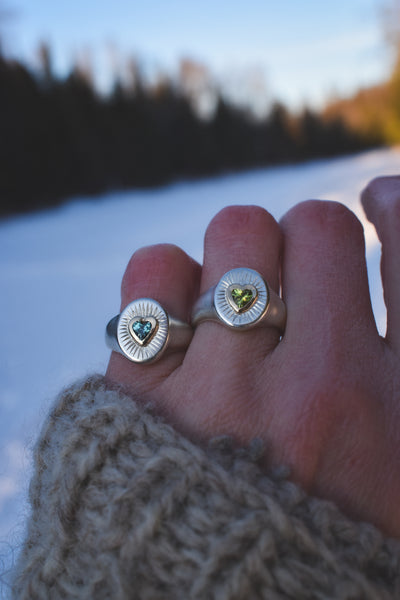 Awakened Heart Signet - Apsara Zircon - Size 4