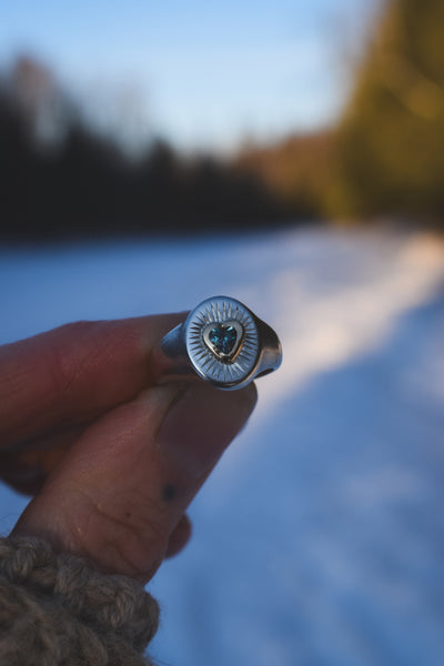 Awakened Heart Signet - Apsara Zircon - Size 4