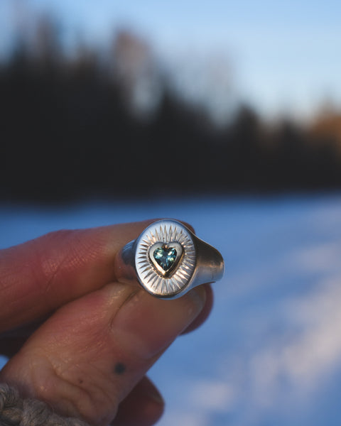 Awakened Heart Signet - Apsara Zircon - Size 4