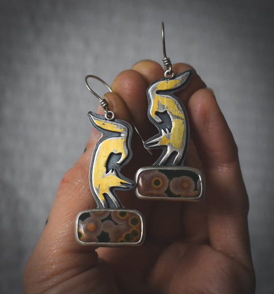 Wolf Walker Danglers - Ocean Jasper & 24k Gold