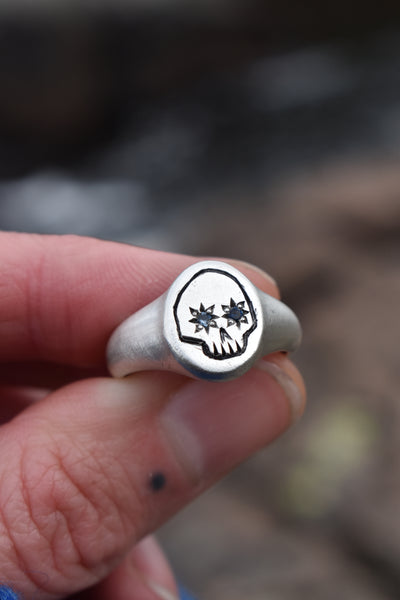 Skully Signet - Montana Sapphires