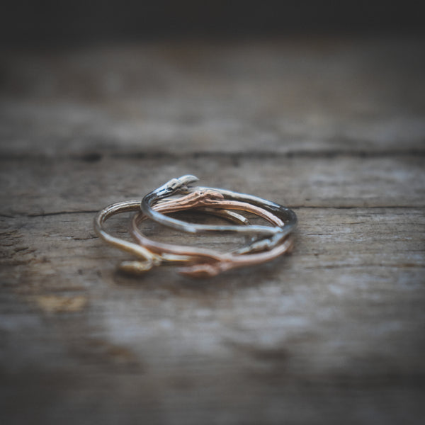 Dainty Aspen Twig Ring - Stack or Solo