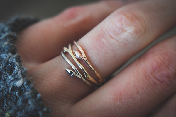 Dainty Aspen Twig Ring - Stack or Solo