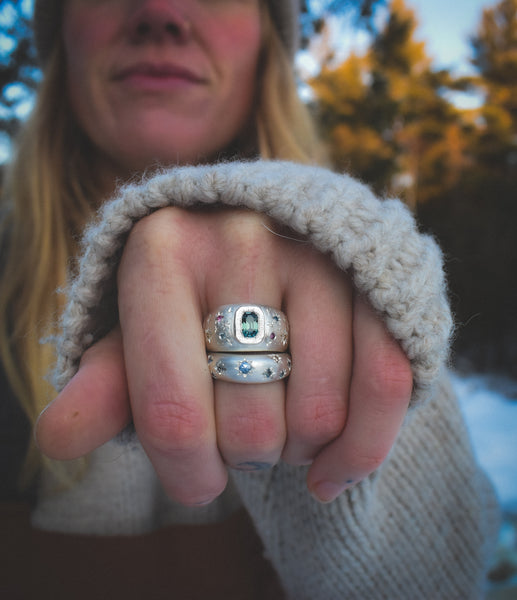 Hera Ring - Aurora Borealis Edition - Sapphires & Diamonds