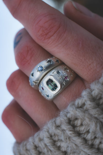 Hera Ring - Aurora Borealis Edition - Sapphires & Diamonds
