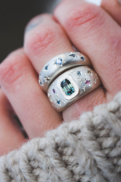 Hera Ring - Aurora Borealis Edition - Sapphires & Diamonds