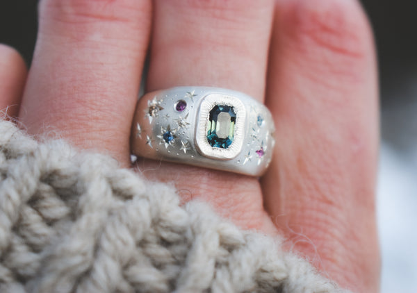 Hera Ring - Aurora Borealis Edition - Sapphires & Diamonds