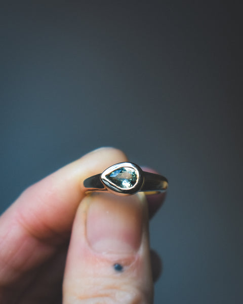 Freyja Solitaire - Pear Sapphire