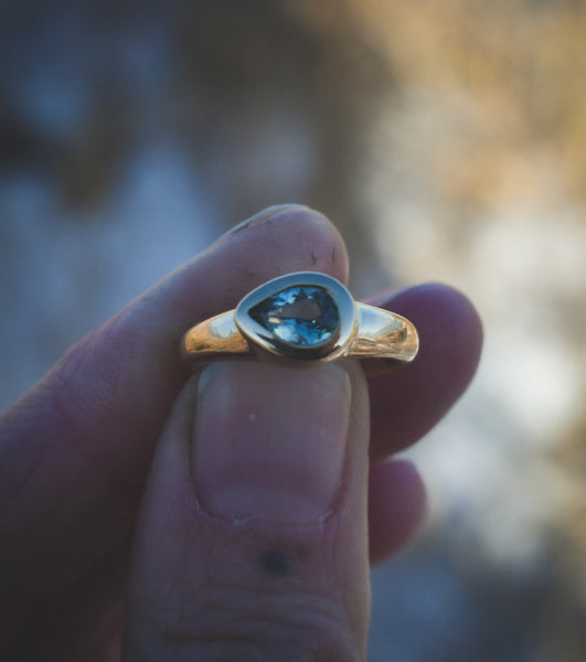 Freyja Solitaire - Pear Sapphire