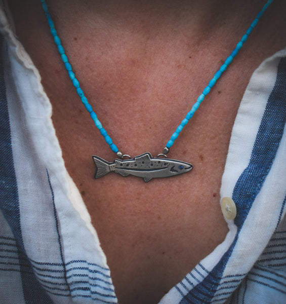 Brookie Necklace - Turquoise & Sapphire