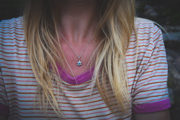 Folk Star Necklace - Sterling & Topaz