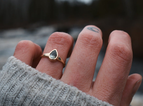 Freyja Solitaire - Pear Sapphire