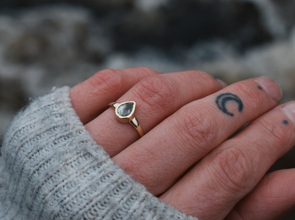 Freyja Solitaire - Pear Sapphire