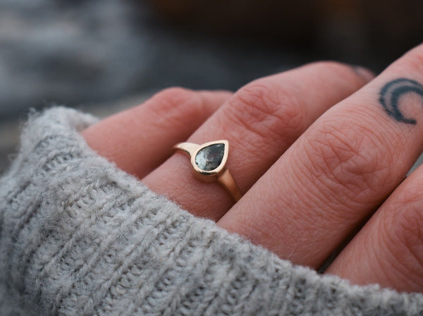 Freyja Solitaire - Pear Sapphire