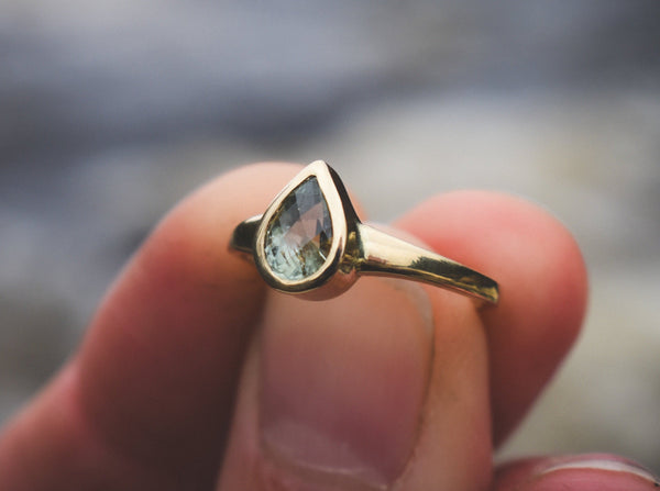 Freyja Solitaire - Pear Sapphire